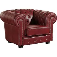 58 aufm Kessel Sessel Kath Bezug Wischleder Buche nussbaum dunkel / rot 22459