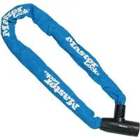 Master Lock Fahrrad Kettenschloss , 90 cm, Gehärteter Stahl, Schlüssel, Blau