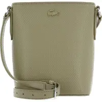 Lacoste Leder Umhängetasche Chantaco Classics Vertical Crossover Bag Brindille khaki