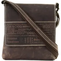 H.I.S. Leder Umhängetasche Crossover Bag Brown braun