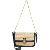 Ted Baker Umhängetasche Schultertasche Twist Lock Detail Raffia Crossbody Bag Mid Green beige