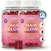 Yuicy Hair Glow – Biotin Gummibärchen für gesunde Haare & zur Unterstützung bei Haarausfall 120 St Fruchtgummi