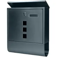 ORNO HAITI galvanized steel letter box with newspaper holder, windows and card holder, anthracite