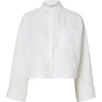 Selected femme Damen Blusen Slfastha Ls Cropped Boxy Shirt - Wit - Größe 40
