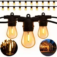 LUMILED Lichterkette Außen 20M mit 20 E27 1,3W LED Lampe ST45 Warmweiß 2200K 230V Garten Deko Terrasse verlängerbar IP44 Spritzwasserdicht Wetterfest
