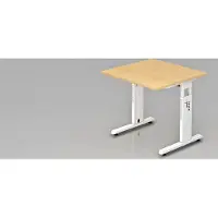 Hjh OFFICE PRO MEGA 8 W - 80 x 80 höhenverstellbar Ahorn/Weiß