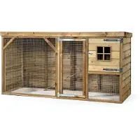 FATMOOSE Freigehege BunnyBase Bliss aus Holz für Kleintiere - 243x95x124 cm