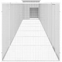 vidaXL Hühnerkäfig Grau 800x91x100 cm Verzinkter Stahl