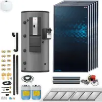 WOLF Solar Paket 13,8 m² mit 6 Flachkollektoren TopSon F3-1, SM2-2 Regelung, Schichten-Pufferspeicher BSP-1000
