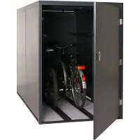 Mendler 2er-Fahrradgarage MCW-L56c, Gerätehaus Fahrradbox mit Ablage, abschließbar Metall 160x113x209cm anthrazit