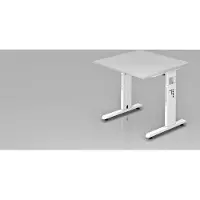 Hjh OFFICE PRO MEGA 8 W - 80 x 80 höhenverstellbar Grau/Weiß
