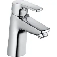 Heinrich´s Alpha 320 Waschtischarmatur chrom | Einhebelmischer für Waschbecken 110 mm Ausladung | Armatur Bad ohne Ablaufgarnitur | Wasserhahn Bad | Badarmatur modern