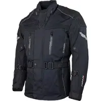 Roleff RO538 Motorradjacke – Schwarz, mit Rindslederapplikationen, wasserdicht, atmungsaktiv & mit Protektoren Größe: S,