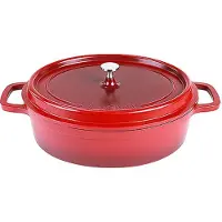 Contacto AluChef Cocotte, oval 35 cm x 29 cm / rot