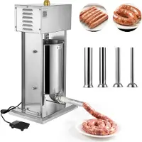 Vevor elektrischer Wurstfüller 12 L Wurstfüllmaschine Fleischfüller mit stufenloser Geschwindigkeitsregelung &amp; Pedal