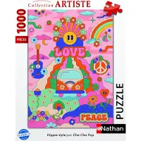 Nathan 1000-teiliges Puzzle im Hippie-Stil/Cha-Cha-Pop. Ab 14 Jahren. Hochwertiges Puzzle. Künstlerkollektion. 12001443. Nathan