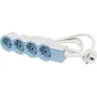 Legrand Netzteil 4X Shuko Mit Kabel 1,5M - Weiss/Hellblau