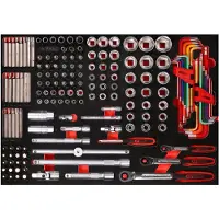 Ks Tools 1/4 + 3/8 + 1/2 Steckschlüssel-Satz in Schaumstoffeinlage, 159-tlg.