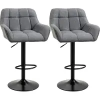 HOMCOM Barhocker 2er-Set Tresenhocker Höhenverstellbar Drehbar im Retro-Design