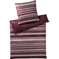 JOOP! Mako-Satin-Bettwäsche-Garnitur Micro Lines Farbe Deep Rose Größe 135x200+80x80cm AL