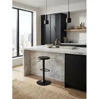 KADIMA DESIGN Barhocker Schwarz Hocker ohne Lehne 58 - 79 cm Barstuhl, Küchenhocker Metall 100kg, Design Tresenhocker Drehbar Bistrohocker