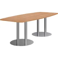 Hjh OFFICE PRO KARAT S 22 C - Karat Nussbaum mit Säulenfuß/Chrom 220 x 103