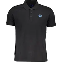 Gianmarco Venturi Schwarzes Baumwoll-Herren-Polohemd