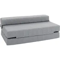 HOMCOM Bodensofa 2-in-1 Klappbar Schlafsofa mit Leinenoptik, für 2 Personen, Gepolstert Sofabett bis 250 kg belastbar für Wohnzimmer, Grau
