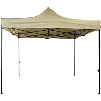 Rebecca Mobili Pavillon Aneto 3x3 m Polyester Metall Beige Schwarz Teilweise montiert