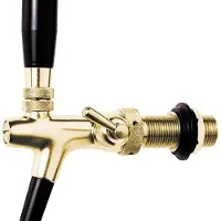Ich-zapfe Zapfhahn, Kompensatorhahn, Bierzapfhahn, Schankhahn - vergoldet, 10 mm Ausführung, 35 mm