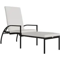 Syfax Sonnenliege mit Fußhocker PE-Rattan Braun