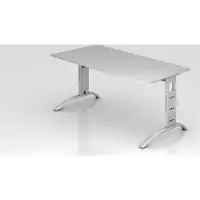 Hjh OFFICE PRO FARO 16 S - 160 x 80 Grau/Silber höhenverstellbar