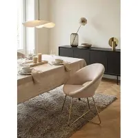KADIMA DESIGN Esszimmerstuhl Samt Beige Küchenstuhl mit goldenen Beinen, Schalenstuhl Stoff / Metall, Design Polsterstuhl, Stuhl Esszimmer Gepolstert