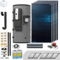 WOLF Solar Paket 11,5 m² mit 5 Flachkollektoren TopSon F3-1, SM2-2 Regelung, Schichten-Pufferspeicher BSP-800