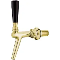 Ich-zapfe Zapfhahn, Kompensatorhahn, Bierzapfhahn, Schankhahn aus Chromnickelstahl mit Edelstahl Kompensator, Goldfarben