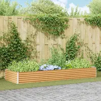 vidaXL "Schlussverkauf" Hochbeet im Garten - 1 pc - Blumenbeet/Gartenbeet - Hellbraun 290x100x36 cm Verzinkter Stahl C13496