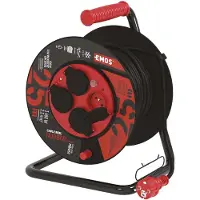 Emos P084253, 25 m, Drinnen/Draußen, IP44, Polyvinylchlorid (PVC), Schwarz, 4 AC-Ausgänge