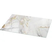 Tulup Eleganter Marmor mit Adern– Küchenarbeitsplatte – Glasplatte Küche – Glasarbeitsplatte – Küchenplatte Glas – Arbeitsfläche Glas – Pflegeleicht – 140x70 cm