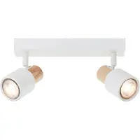 Brilliant Pini Spotbalken, 2-flammig GU10 Weiß Holz Hell 10146/75