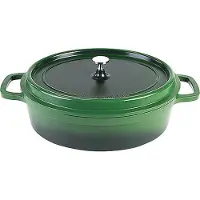 Contacto AluChef Cocotte, oval 35 cm x 29 cm / grün