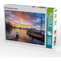 CALVENDO Puzzle Alter Binnenhafen in Emden | 1000 Teile Lege-Größe 64x48cm Foto-Puzzle für glückliche Stunden