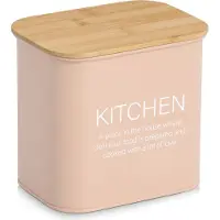 Zeller 19407 Vorratsdose KITCHEN 2300 ml aus Metall, mandel mit Bambusdeckel
