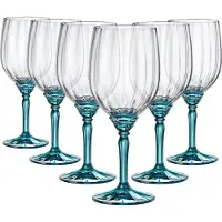 Bormioli Rocco Rocco 41634, Rotweinglas, Standard-Glas, Glas, Blau, Transparent, 540 ml