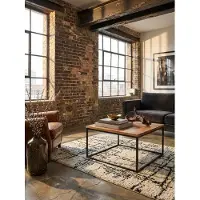 KADIMA DESIGN Couchtisch 60x60x41 cm Massivholz Metall Sofatisch Wohnzimmertisch Akazie, Stubentisch Industrial, Holztisch Kaffeetisch Massiv, Tisch Wohnzimmer