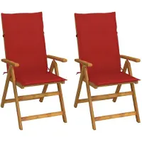 Prolenta Maison Exclusive - Verstellbare Klappstühle 2 Stk. mit Kissen Akazie Massivholz