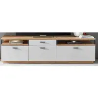 Ideal Modernes robustes Lowboard Type 27 in Holzoptik mit offenen Fächern und geschlossenen Elementen