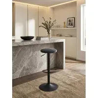 KADIMA DESIGN Barhocker Samt Dunkelgrau Hocker ohne Lehne 58 - 79 cm, Küchenhocker Stoff / Metall 100kg, Design Barstuhl Tresenhocker Drehbar Bistrohocker