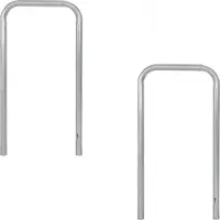 Baumarktplus 2x Fahrradanlehnbügel 115x58 cm Stahl feuerverzinkt Ø 48 mm zum Einbetonieren Fahrradparker