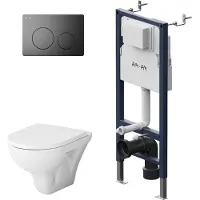 Am.pm Wand WC spülrandlos Set mit Vorwandelement Komplettset Unterputz Spülkasten Vorwandspülkasten Keramik Unterputzspülkasten Schüssel Drücke