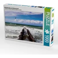 CALVENDO Puzzle Wellenbrecher am Ostseestrand | 1000 Teile Lege-Größe 64x48cm Foto-Puzzle für glückliche Stunden